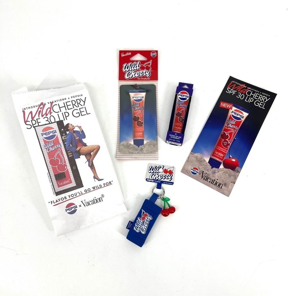 Vacation x Pepsi Wild Cherry PR Kit SPF 30 Lip Gel Key Chain Air Freshener New